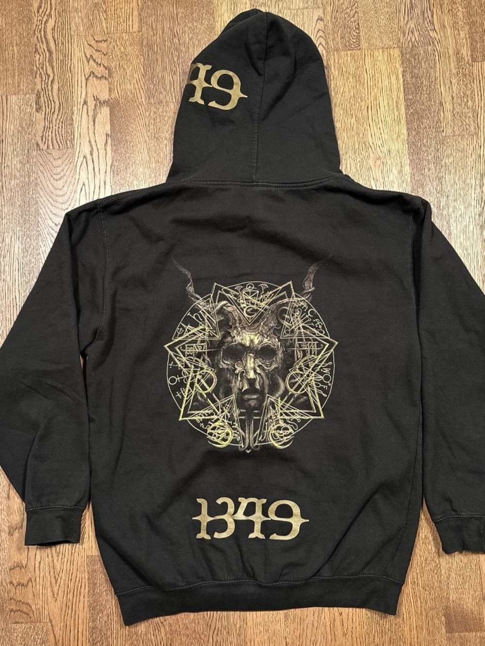 1349 Infernal Pathway Black Death Metal Full Zip Fleece Hoodie Mens Large